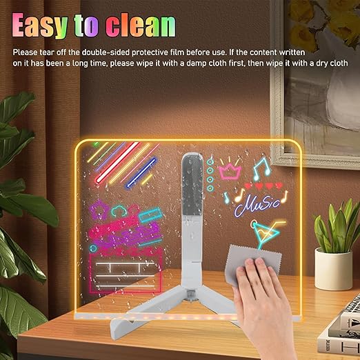 LED Glow Drawing Board with Neon Markers | لوحة رسم LED مضيئة