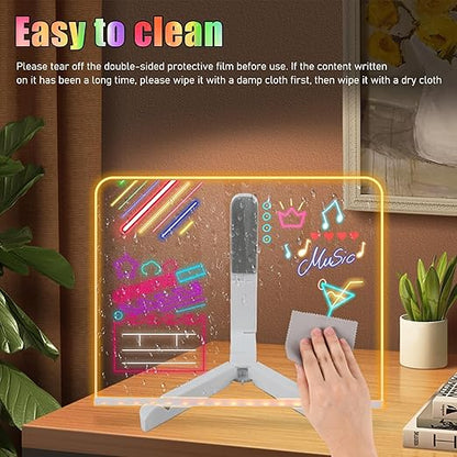 LED Glow Drawing Board with Neon Markers | لوحة رسم LED مضيئة