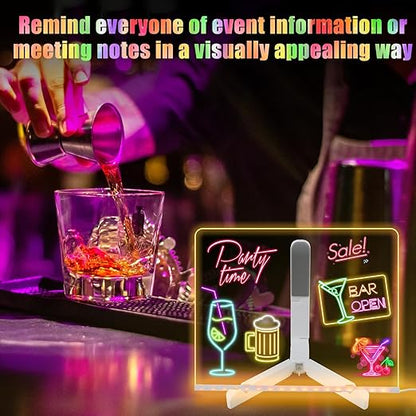 LED Glow Drawing Board with Neon Markers | لوحة رسم LED مضيئة