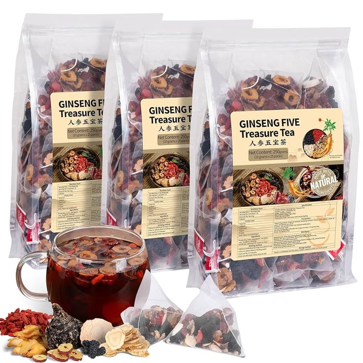 Ginseng Five Treasure Herbal Tea 25 tea bags Kuwait | شاي الجينسنغ بالكنوز الخمسة الكويت
