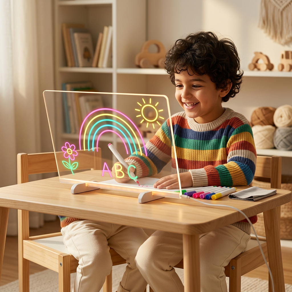 Bachay ki screen-free drawing aur ABC practice