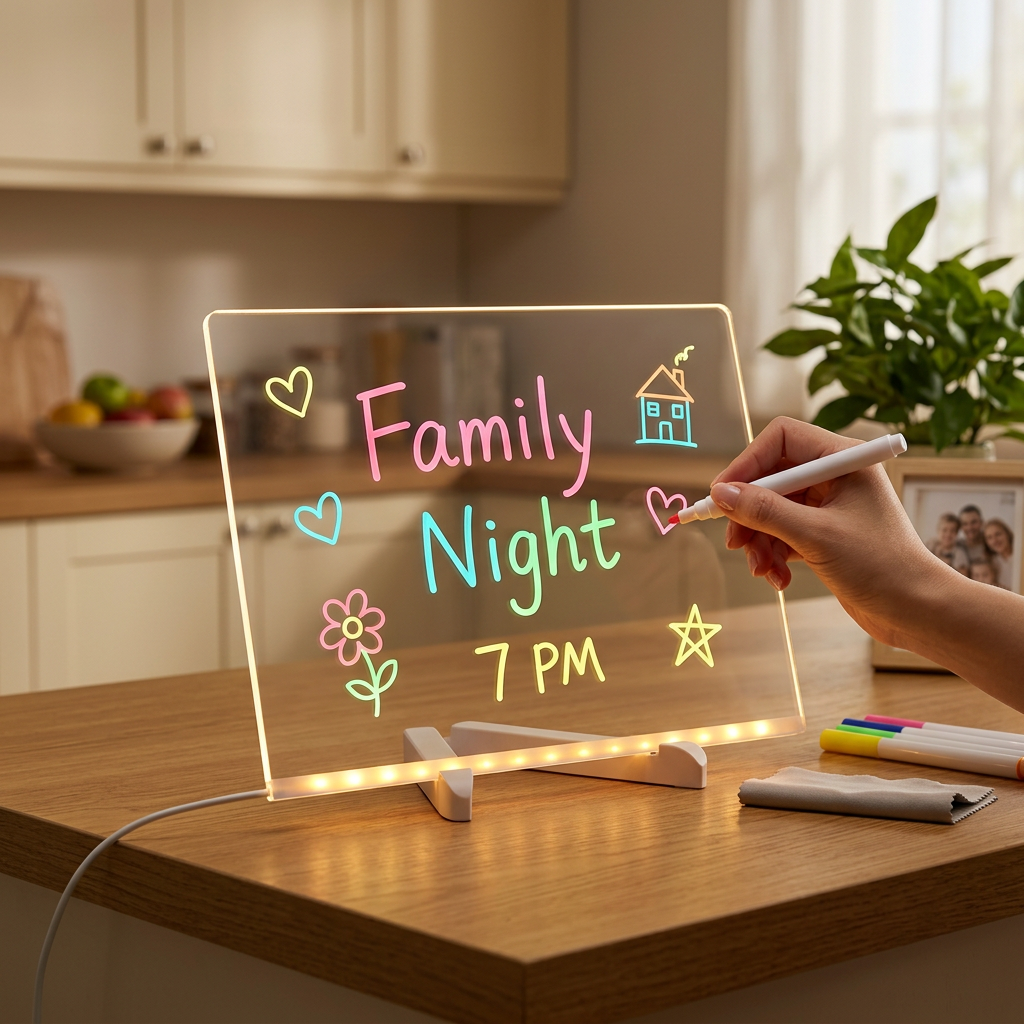 Home reminder aur colorful decor ke liye LED drawing board